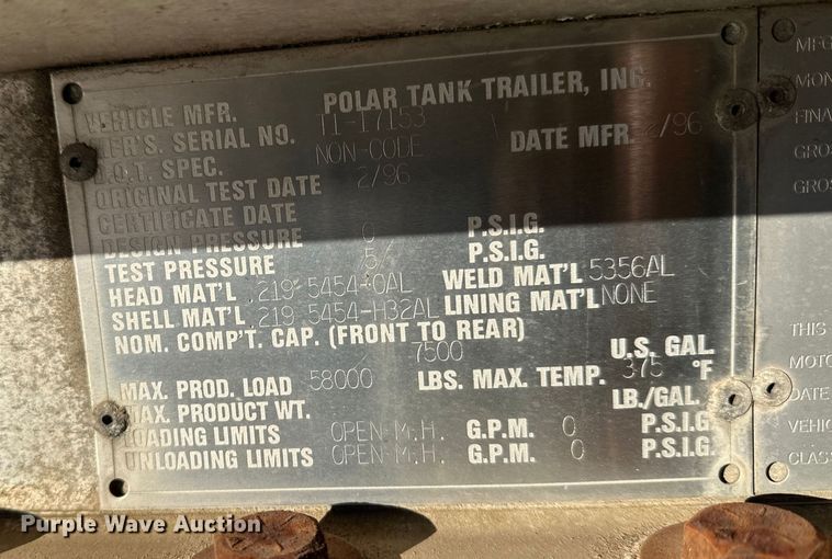 image for item FK1570 1996 Polar asphalt trailer