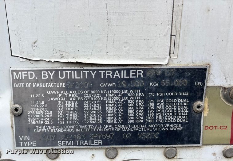 image for item FO3517 2006 Utility VS2DC dry van trailer