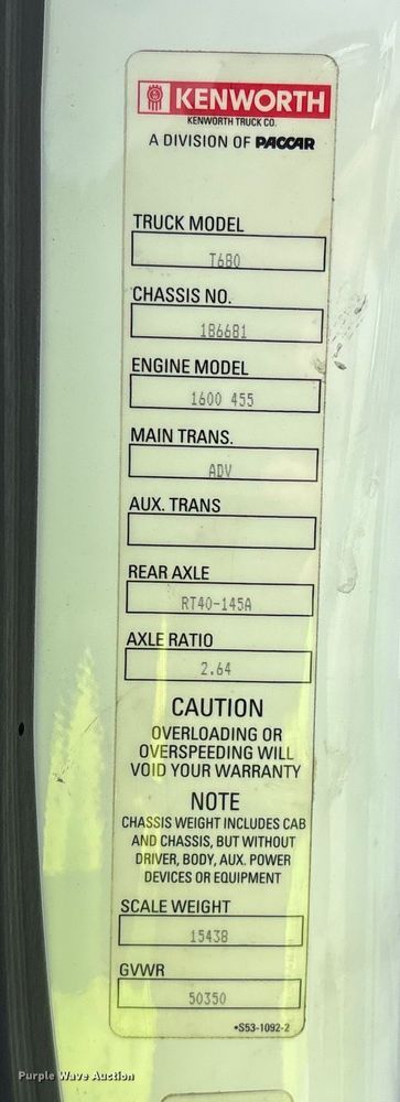 image for item YA1172 2018 Kenworth T680 semi truck