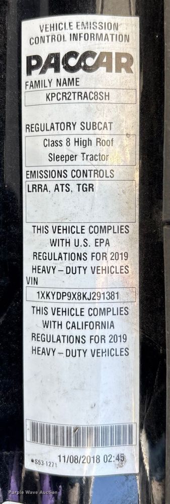 image for item YA1542 2019 Kenworth T680  semi truck