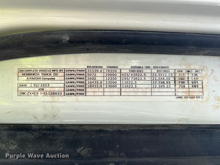 image for item YA1908 2024 Kenworth T880 hydrovac truck