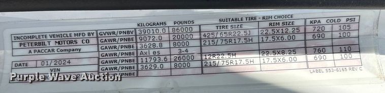 image for item YA2100 2025 Peterbilt 567 crane truck