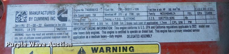 image for item YA2219 2023 Freightliner 108SD truck cab and chassis