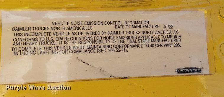 image for item YA2219 2023 Freightliner 108SD truck cab and chassis