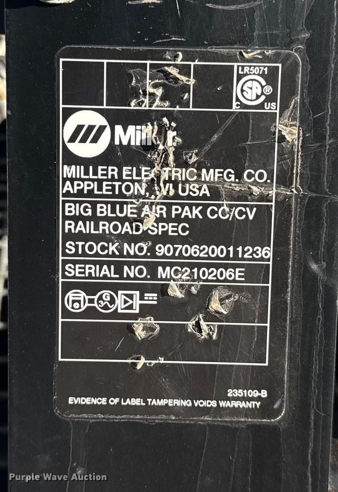 image for item DQ4253 Miller Big Blue Air Pak welder