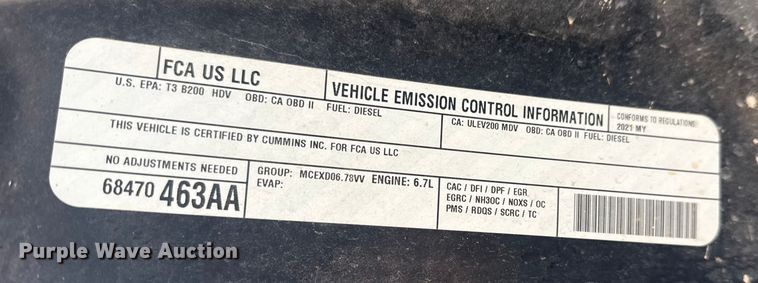 image for item DQ4255 2021 RAM 2500 Crew Cab pickup truck