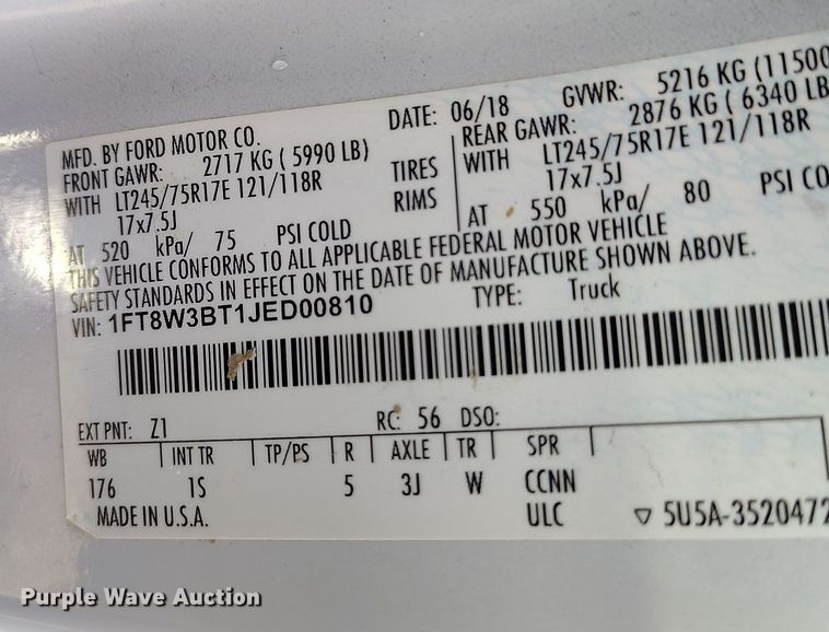 image for item DT0950 2018 Ford F350 Super Duty  Crew Cab pickup truck