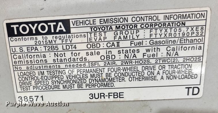 image for item DU0391 2015 Toyota Tundra Crew Cab pickup truck