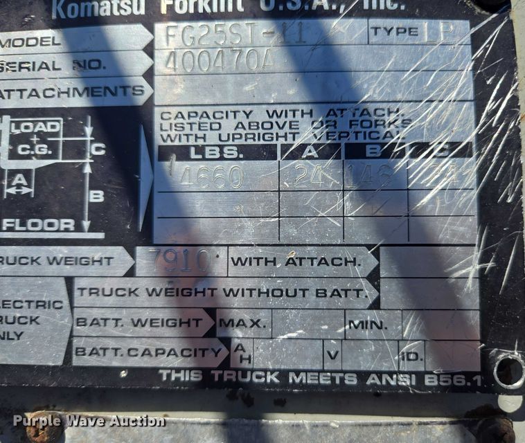 image for item DU2722 Komatsu FG25ST-11 forklift