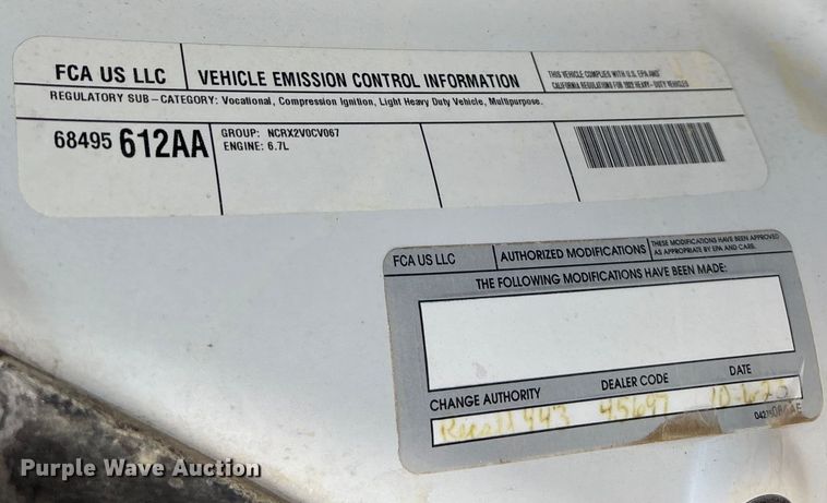 image for item DW7479 2022 RAM 5500HD bucket truck