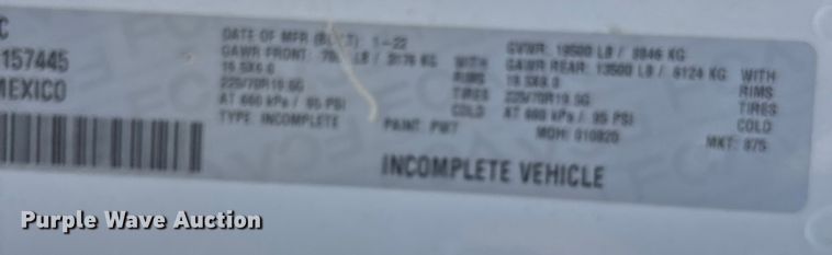 image for item DW7479 2022 RAM 5500HD bucket truck