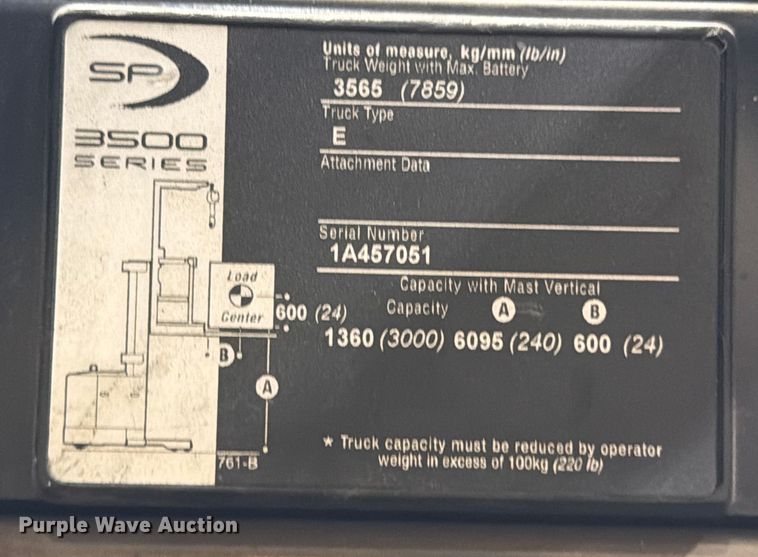image for item DX5953 2016 Crown SP3520-30 order picker