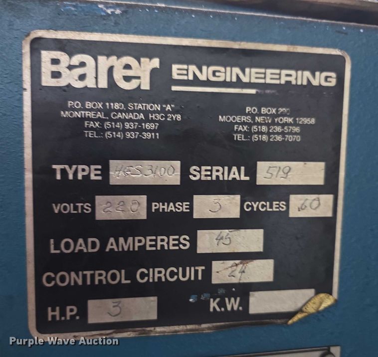 image for item DZ3826 10ft Barcorp  HGS3100X6 metal brake