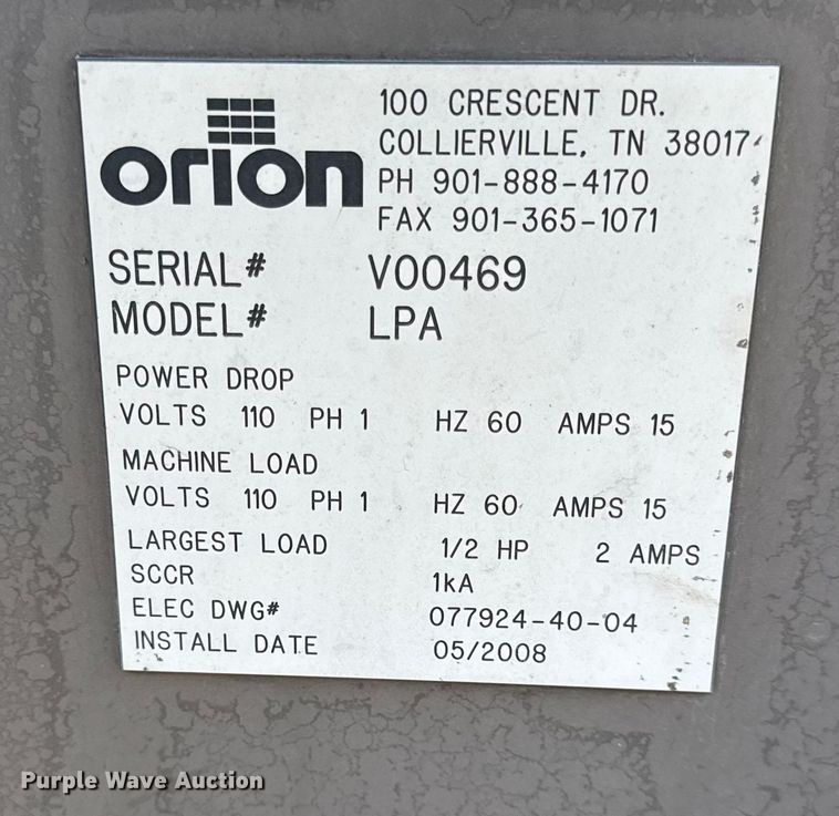 image for item DZ4292 2008 Orion LPA pallet wrap machine