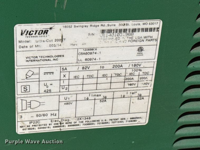 image for item DZ4983 Victor Thermal Dynamics plasma cutting table