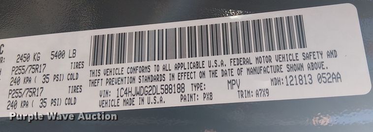 image for item EC1262 2013 Jeep Wrangler SUV