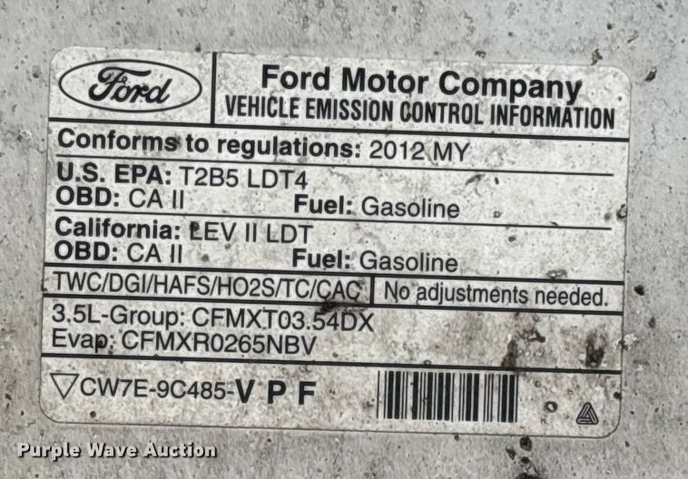 image for item EC8237 2012 Ford F150 Crew Cab pickup truck