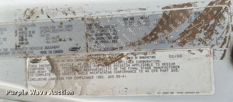 image for item ED5129 2000 Sterling L-Line flatbed truck