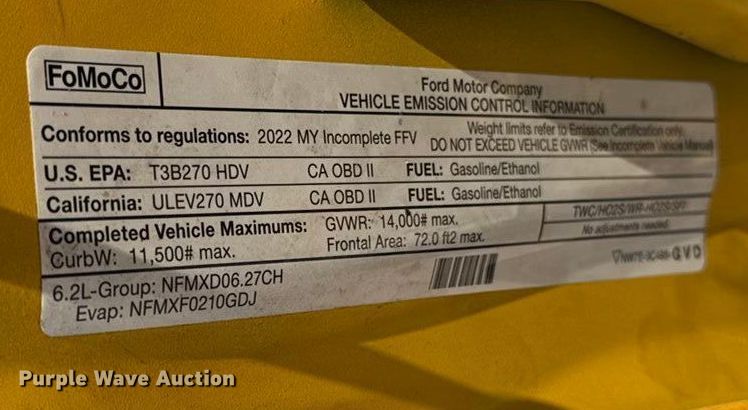 image for item EE3435 2022 Ford F350 Super Duty utility bed pickup truck