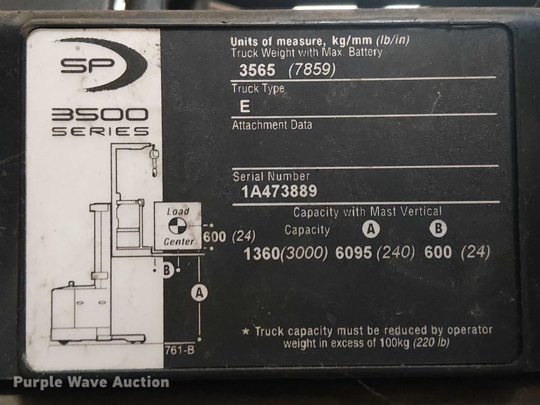 image for item EE5188 2016 Crown SP3520-30 order picker
