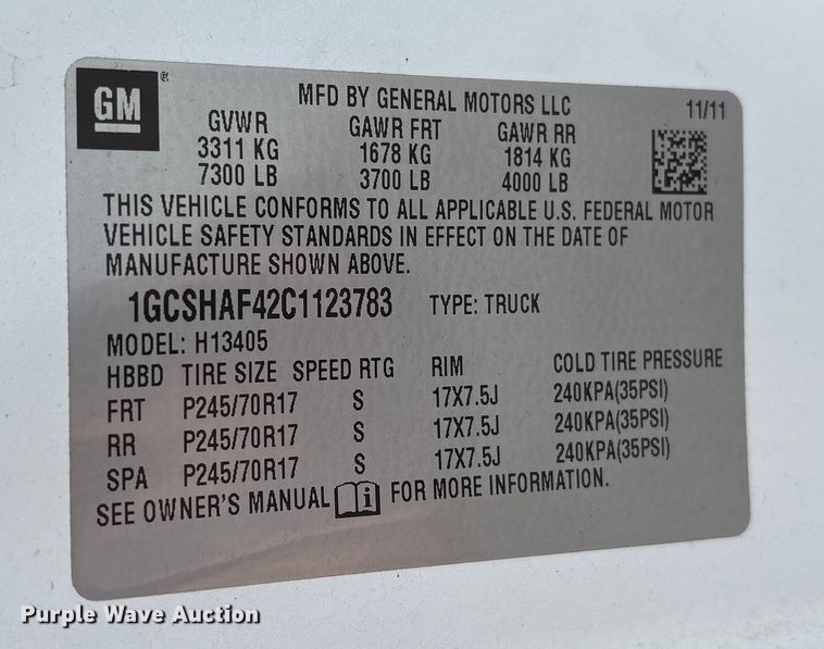 image for item EF0999 2012 Chevrolet Express 1500 van