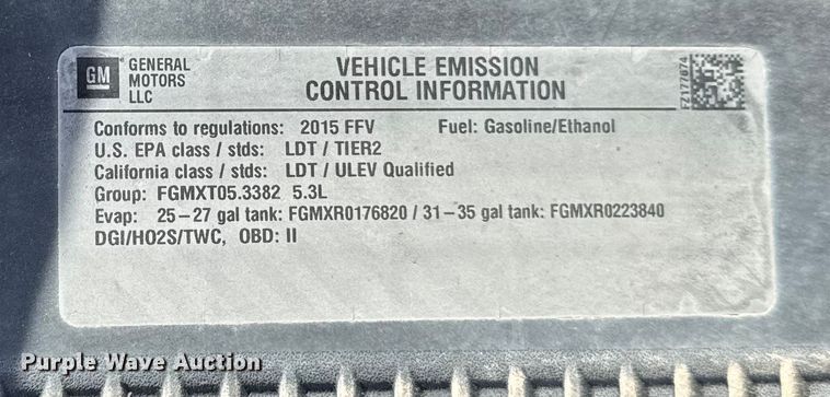 image for item EF2425 2015 Chevrolet Silverado 1500 Ext. Cab pickup truck