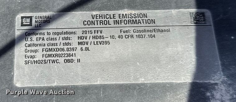 image for item EF2427 2015 Chevrolet Silverado 2500HD pickup truck