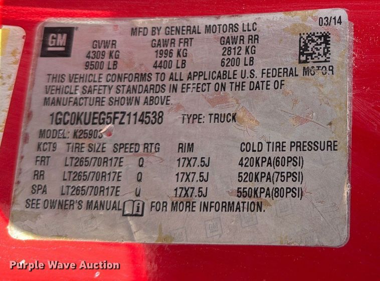 image for item EF2427 2015 Chevrolet Silverado 2500HD pickup truck