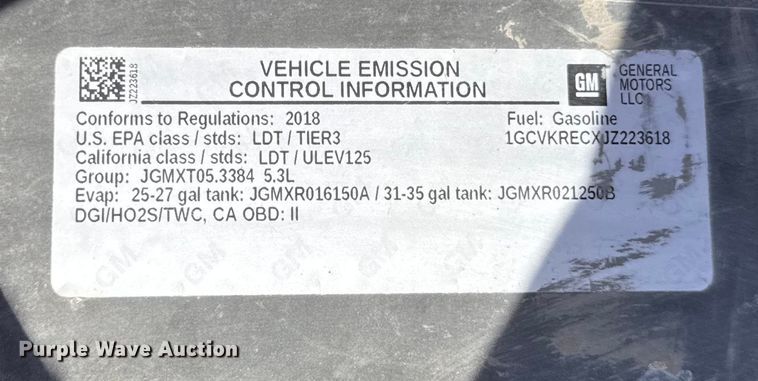 image for item EF2432 2018 Chevrolet Silverado 1500 Ext. Cab pickup truck