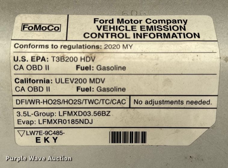 image for item EF2433 2020 Ford Transit utility van