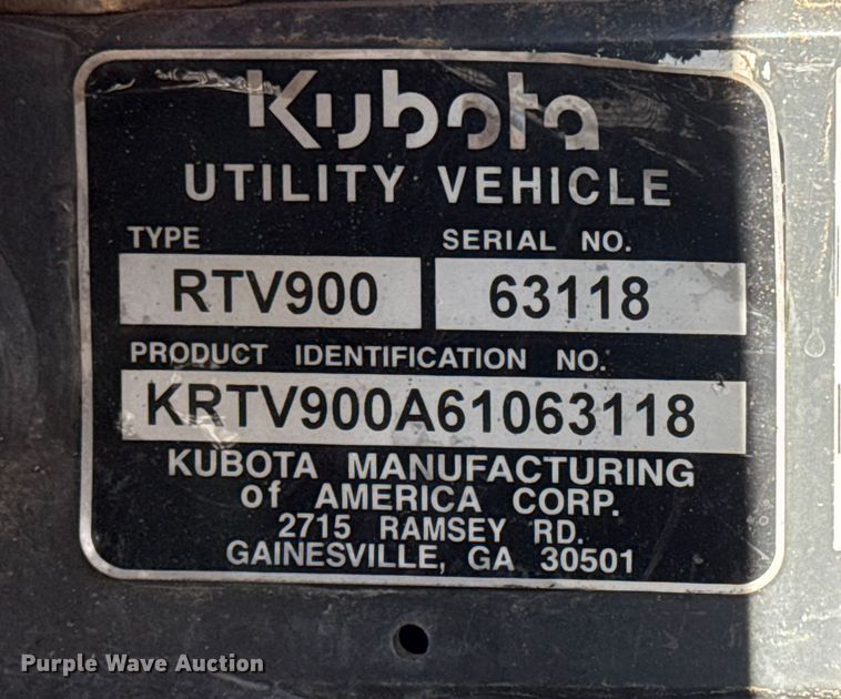 image for item EG1941 2001 Kubota RTV900 utility vehicle