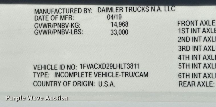 image for item EG2055 2020 Freightliner Business Class M2 bucket truck