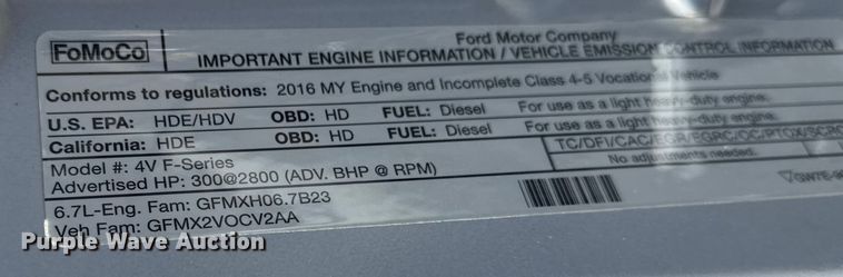 image for item EG2064 2016 Ford F550 Super Duty flatbed truck