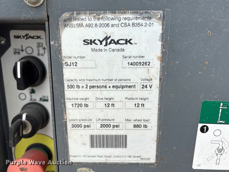 image for item EI5706 SkyJack SJ12 vertical lift