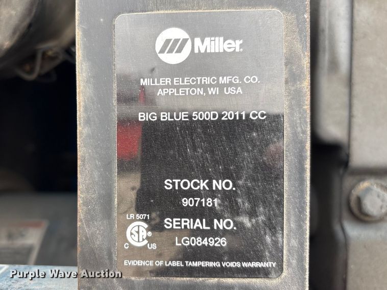 image for item EI5712 2011 Miller Big Blue 500D welder/generator