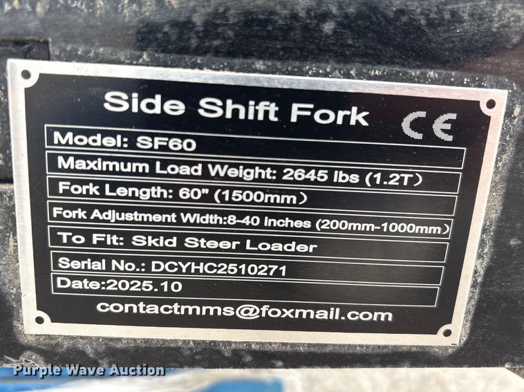 image for item EI5730 2025 Giyi SF60 skid steer forks