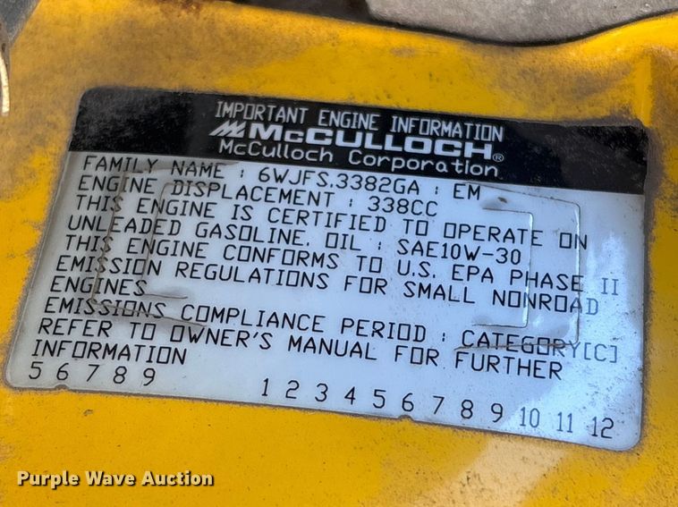 image for item EI5737 (3) McCulloch FG6000MKUD-C generators