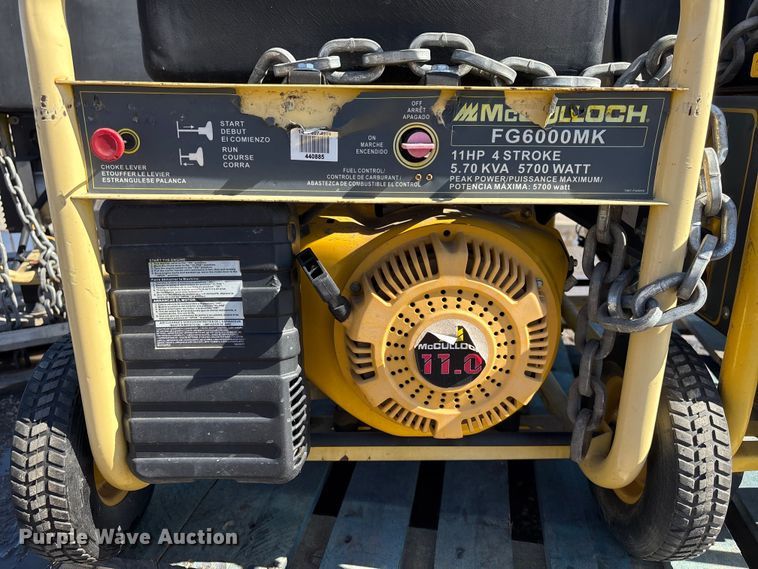 image for item EI5737 (3) McCulloch FG6000MKUD-C generators