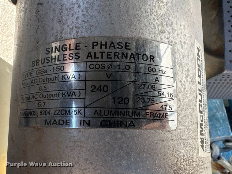 image for item EI5738 (2) McCulloch FG6000MKUD-C generators 