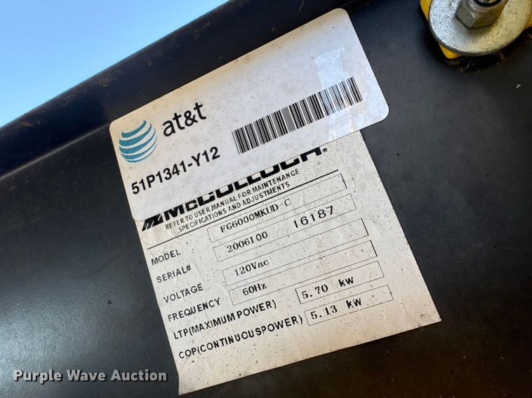 image for item EI5738 (2) McCulloch FG6000MKUD-C generators 