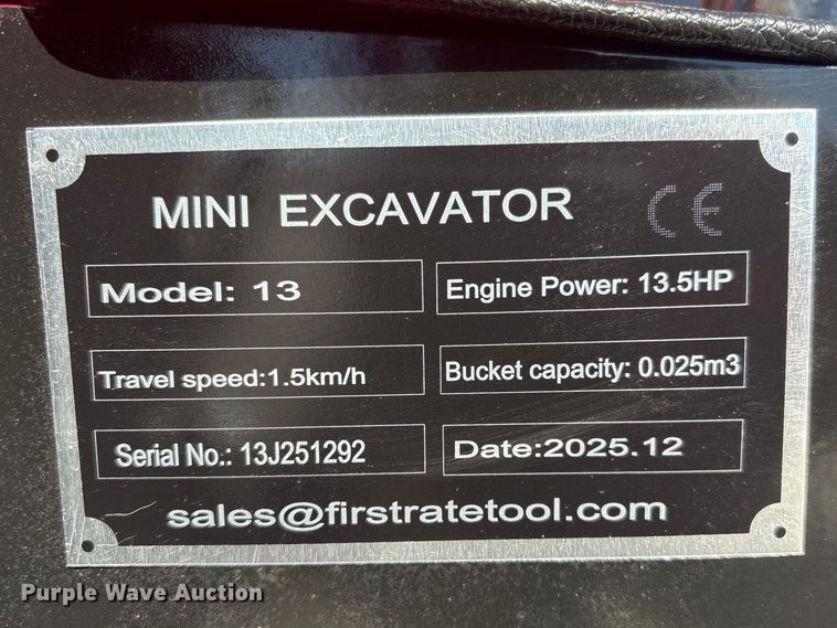 image for item EI5739 2025 Vicsec VC13 mini excavator