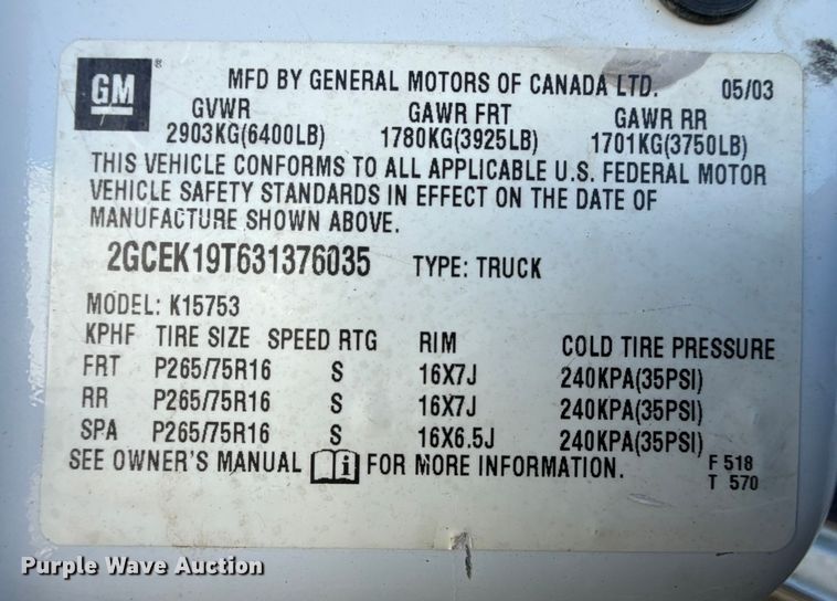 image for item EP2899 2004 Chevrolet Silverado 1500 Ext. Cab pickup truck