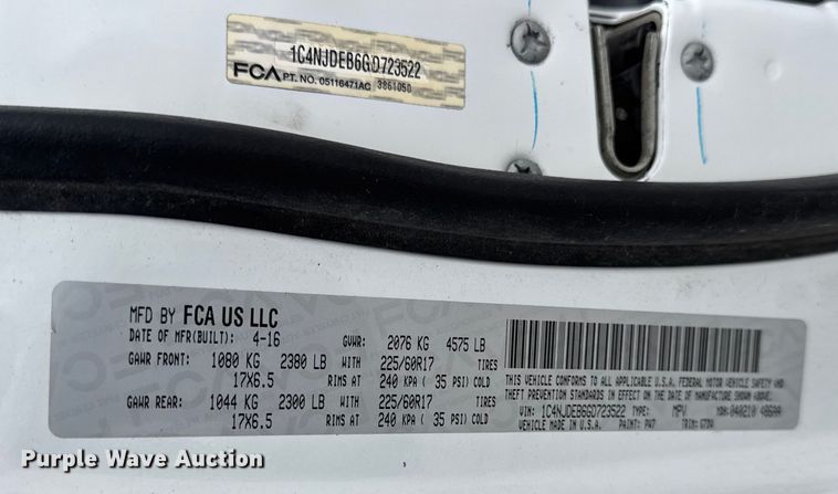 image for item ER0426 2016 Jeep Compass SUV