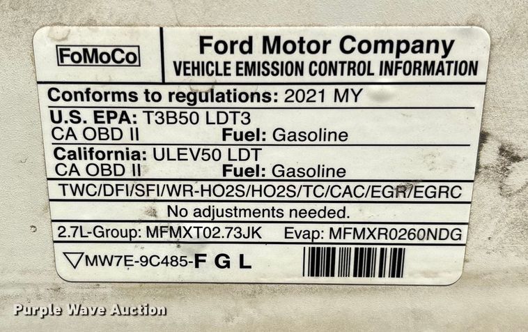 image for item ER7510 2021 Ford F150 XL Ext. Cab pickup truck