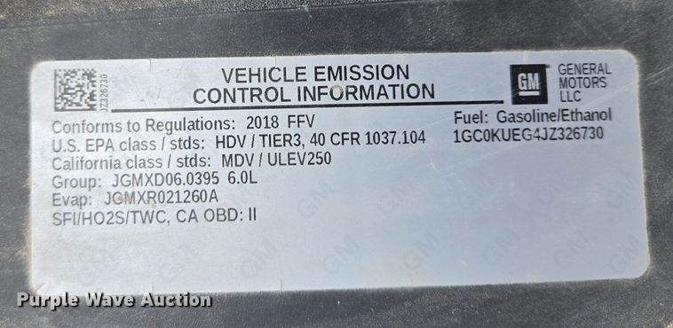 image for item ES2831 2018 Chevrolet Silverado 2500HD pickup truck