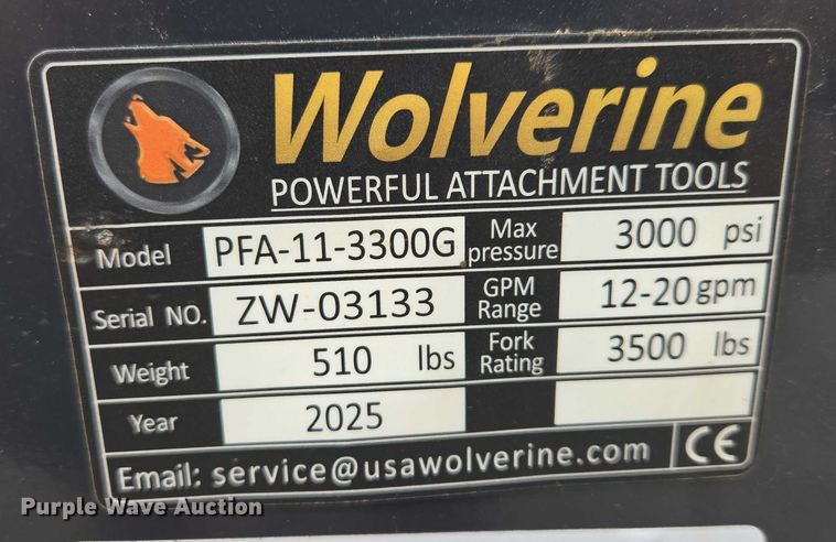 image for item ES2839 2025 Wolverine PFA-11-3300G skid steer forks