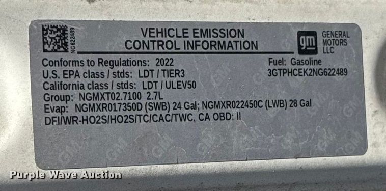 image for item ES5776 2022 GMC Sierra 1500 Crew Cab pickup truck