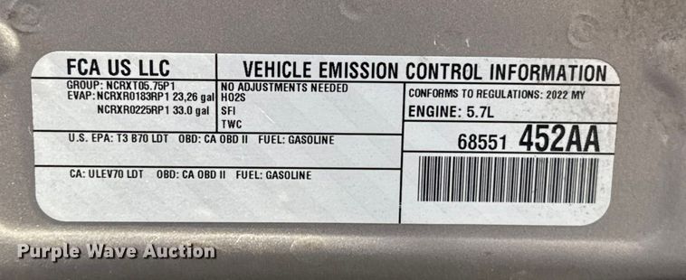 image for item ES5805 2022 RAM 1500 Crew Cab pickup truck