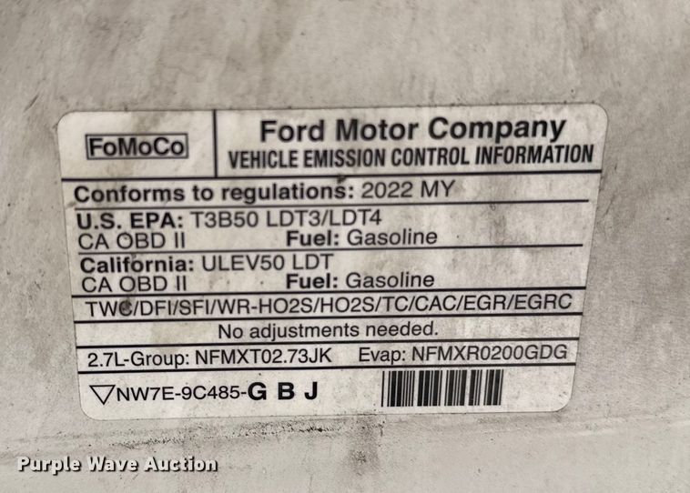 image for item ES5809 2022 Ford F150 Crew Cab pickup truck