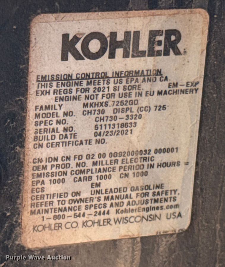 image for item ES5843 Miller Bobcat 225 welder/generator